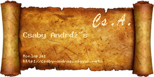 Csaby András névjegykártya