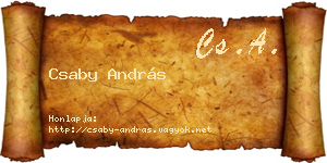 Csaby András névjegykártya